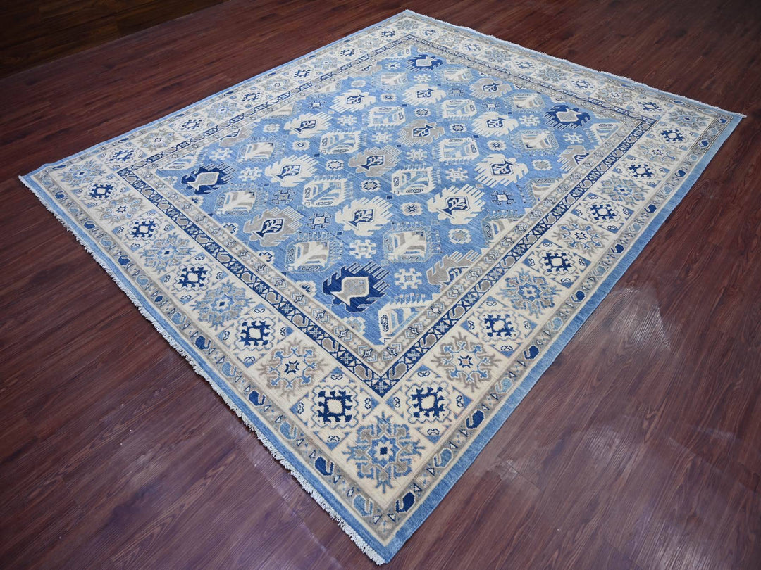 8'2" x 9'8" New Hand Knotted Black Wool Rectangle Oriental Rug - MOA10221486