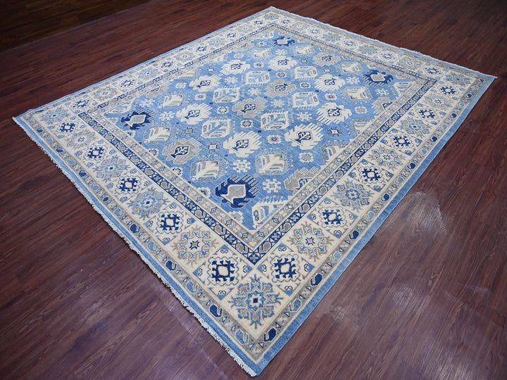 8'2" x 9'8" New Hand Knotted Black Wool Rectangle Oriental Rug - MOA10221486