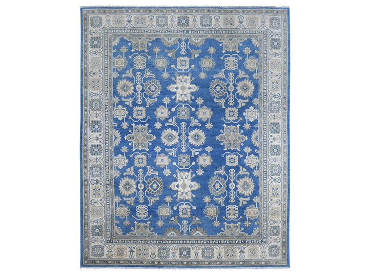 8'9" x 11'2" New Hand Knotted Blue Wool Rectangle Oriental Rug - MOA10221487