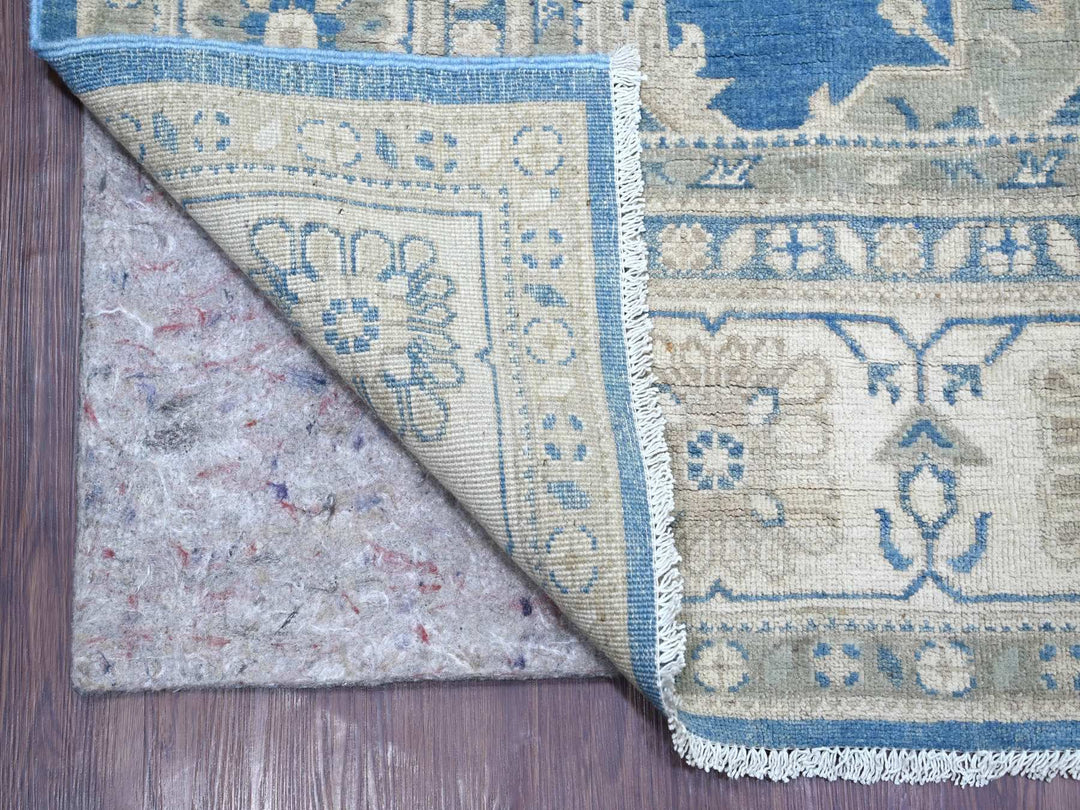 8'9" x 11'2" New Hand Knotted Blue Wool Rectangle Oriental Rug - MOA10221487