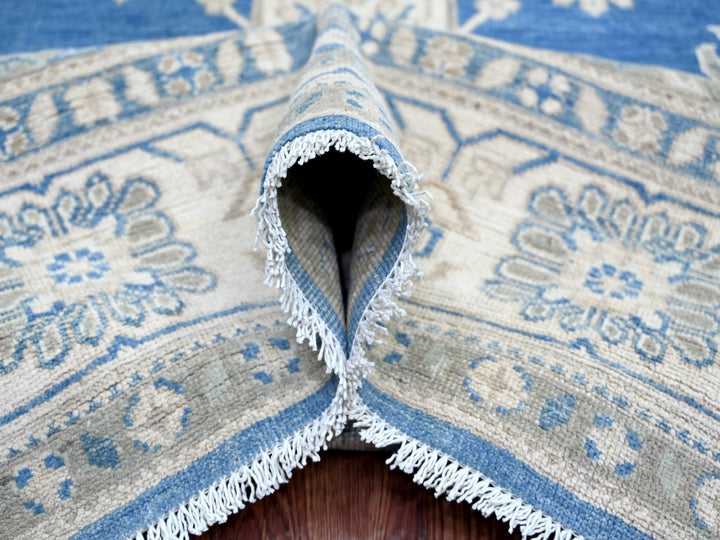 8'9" x 11'2" New Hand Knotted Blue Wool Rectangle Oriental Rug - MOA10221487