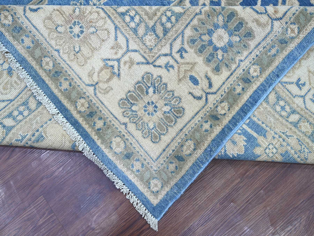8'9" x 11'2" New Hand Knotted Blue Wool Rectangle Oriental Rug - MOA10221487
