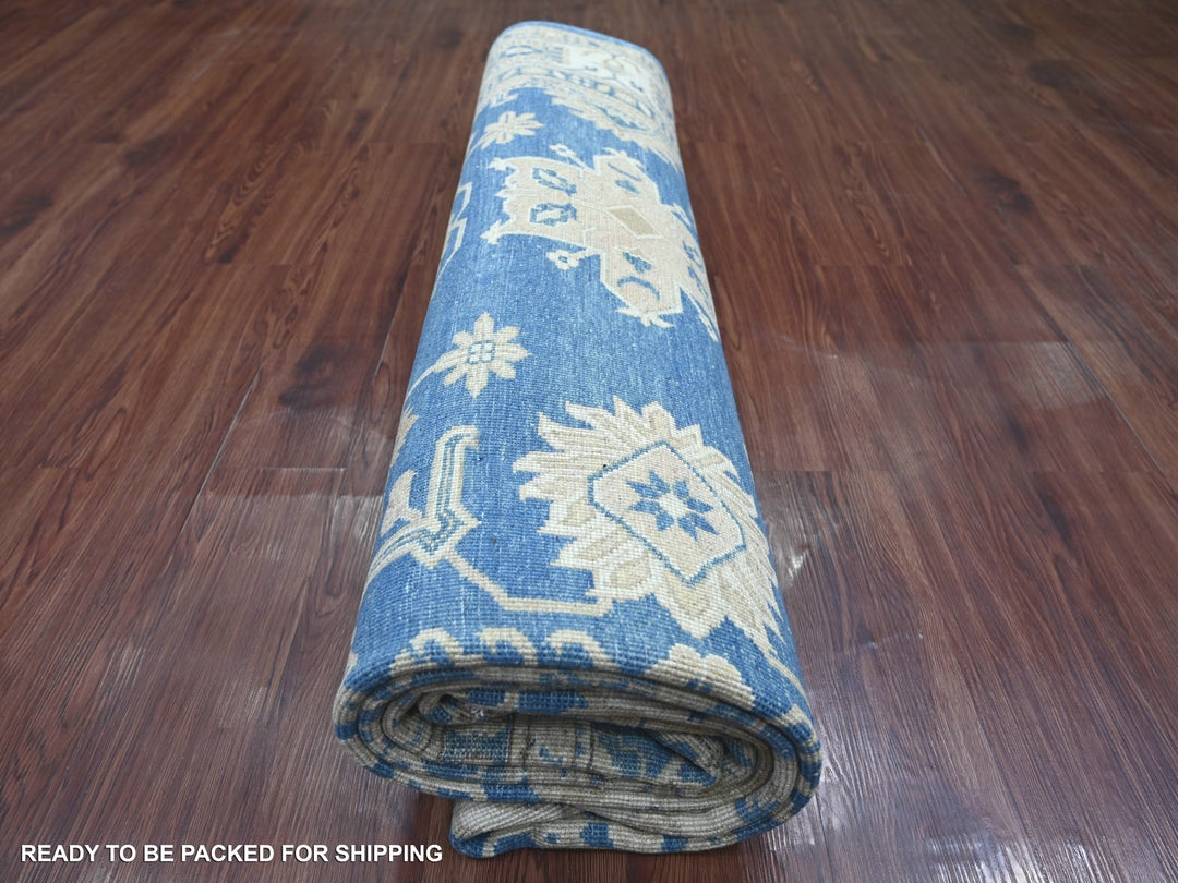 8'9" x 11'2" New Hand Knotted Blue Wool Rectangle Oriental Rug - MOA10221487