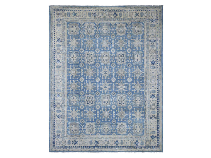 8'10" x 11'6" New Hand Knotted Blue Wool Rectangle Oriental Rug - MOA10221489