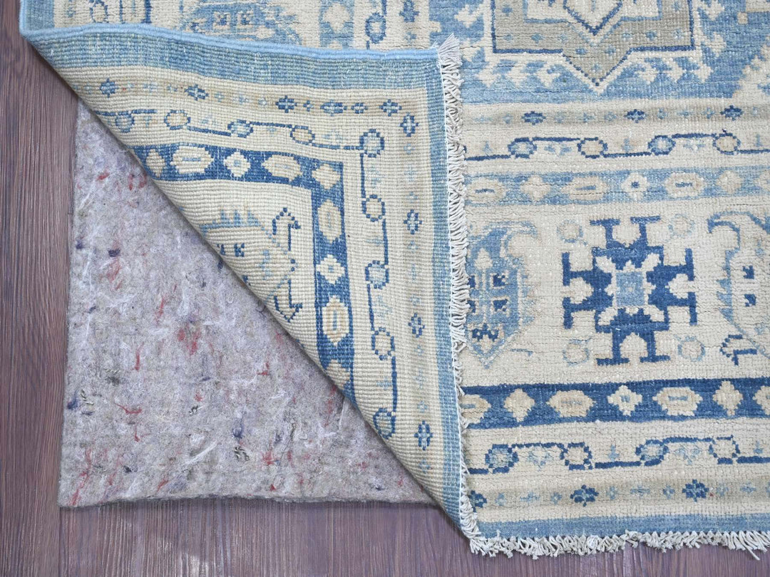 8'10" x 11'6" New Hand Knotted Blue Wool Rectangle Oriental Rug - MOA10221489