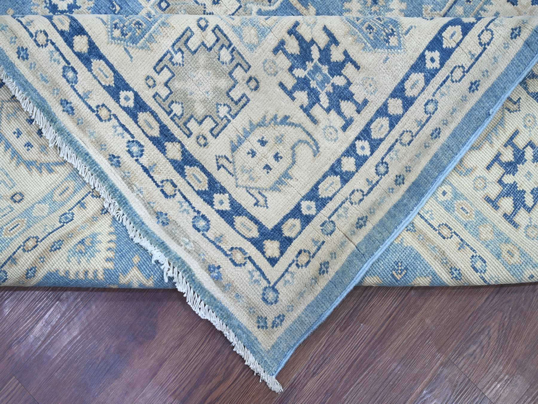 8'10" x 11'6" New Hand Knotted Blue Wool Rectangle Oriental Rug - MOA10221489