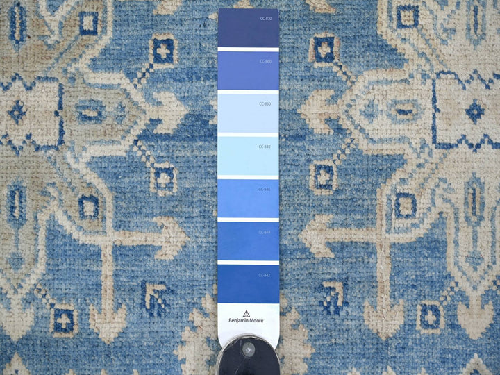 8'10" x 11'6" New Hand Knotted Blue Wool Rectangle Oriental Rug - MOA10221489