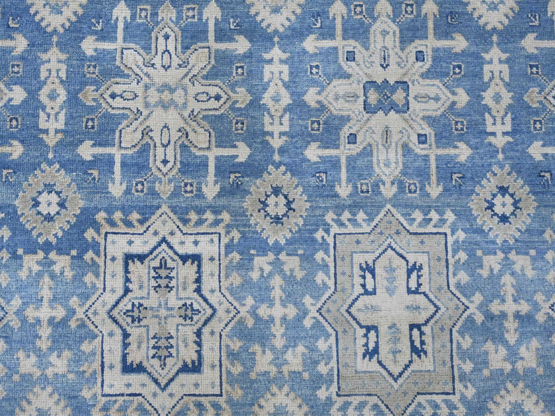 8'10" x 11'6" New Hand Knotted Blue Wool Rectangle Oriental Rug - MOA10221489