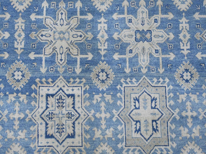 8'10" x 11'6" New Hand Knotted Blue Wool Rectangle Oriental Rug - MOA10221489