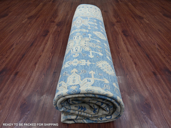 8'10" x 11'6" New Hand Knotted Blue Wool Rectangle Oriental Rug - MOA10221489