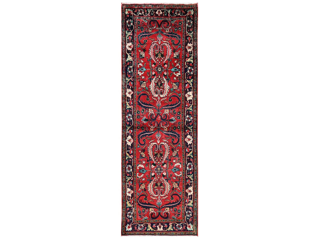 2'9" x 8'7" New Hand Knotted Red Wool Runner Oriental Rug - MOA1022148