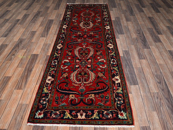 2'9" x 8'7" New Hand Knotted Red Wool Runner Oriental Rug - MOA1022148