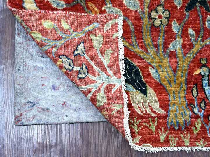 2'6" x 6'0" New Hand Knotted Red Wool Runner Oriental Rug - MOA10221491