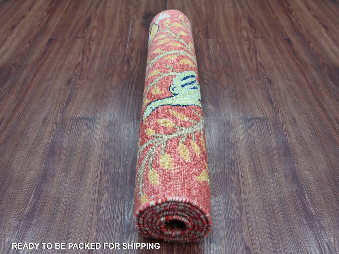 2'6" x 6'0" New Hand Knotted Red Wool Runner Oriental Rug - MOA10221491