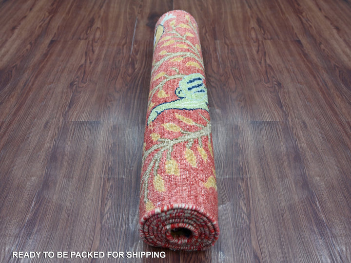 2'6" x 6'0" New Hand Knotted Red Wool Runner Oriental Rug - MOA10221491