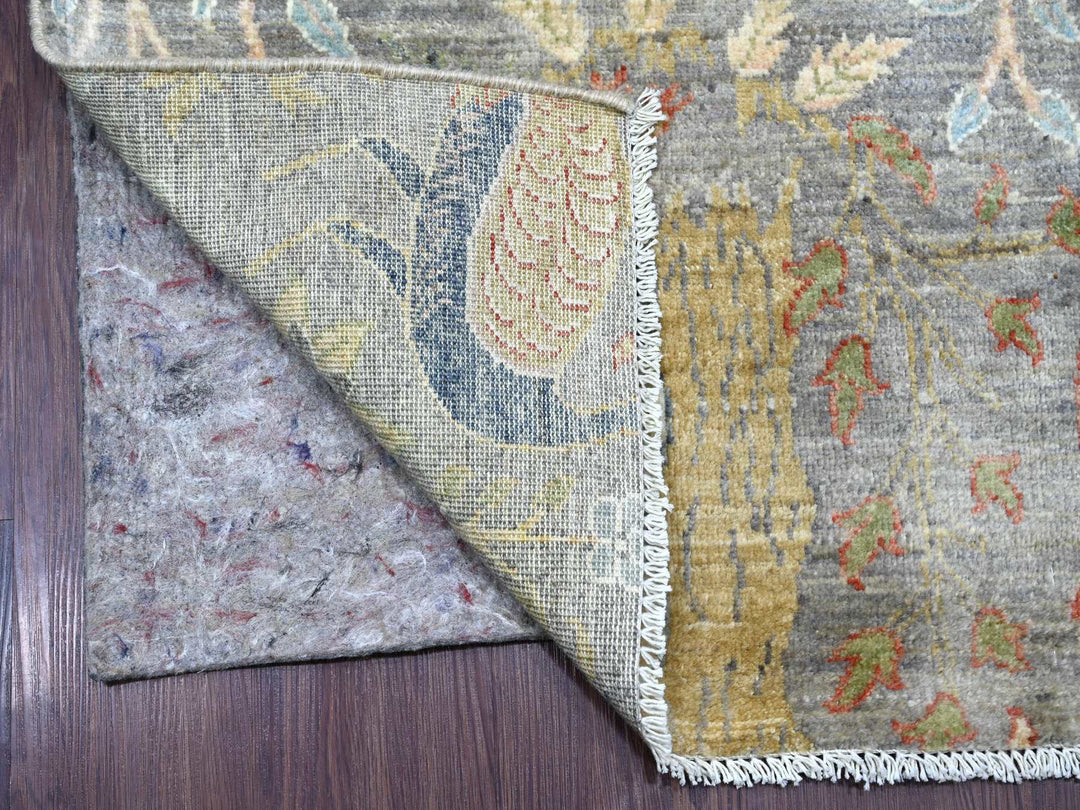 2'7" x 22'1" New Hand Knotted Grey Wool Runner Oriental Rug - MOA10221492