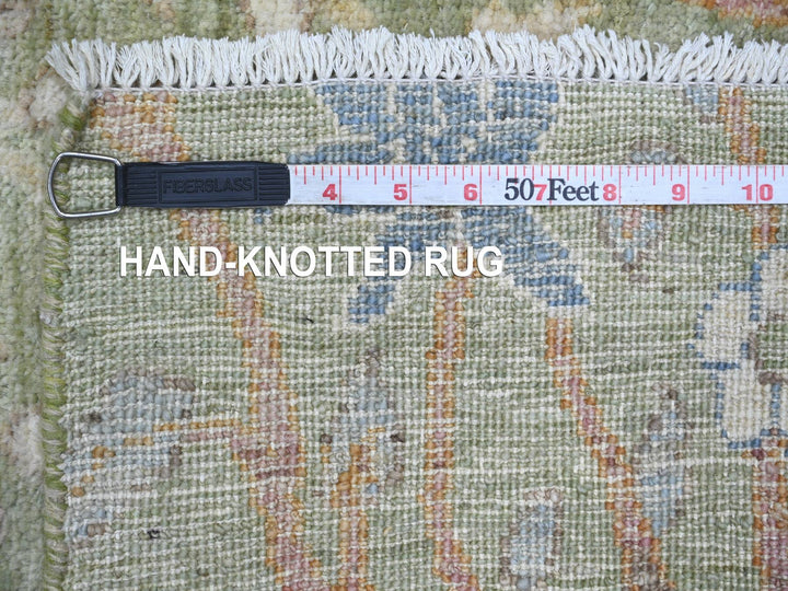 2'6" x 11'9" New Hand Knotted Green Wool Runner Oriental Rug - MOA10221493