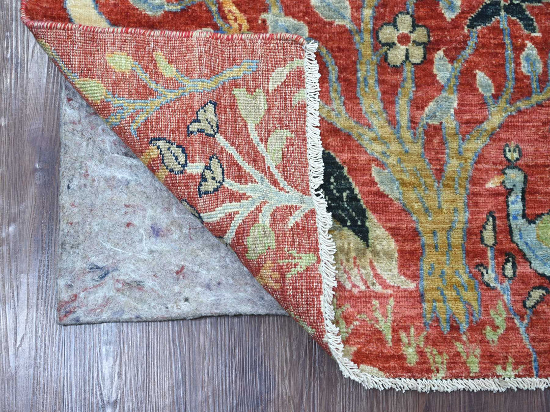 2'6" x 6'1" New Hand Knotted Red Wool Runner Oriental Rug - MOA10221494