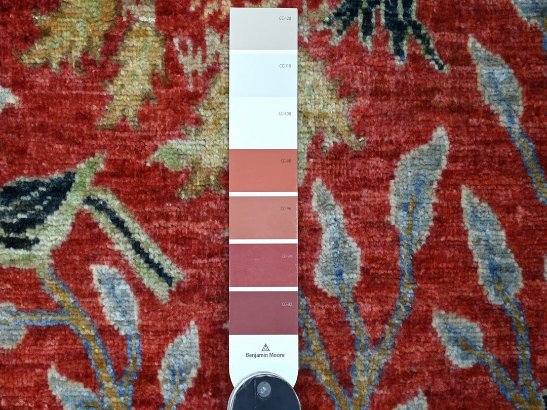 2'6" x 6'1" New Hand Knotted Red Wool Runner Oriental Rug - MOA10221494