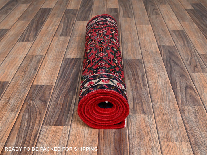 2'3" x 6'3" New Hand Knotted Red Wool Runner Oriental Rug - MOA1022149