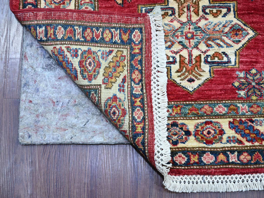 2'7" x 13'4" New Hand Knotted Red Wool Runner Oriental Rug - MOA10221500