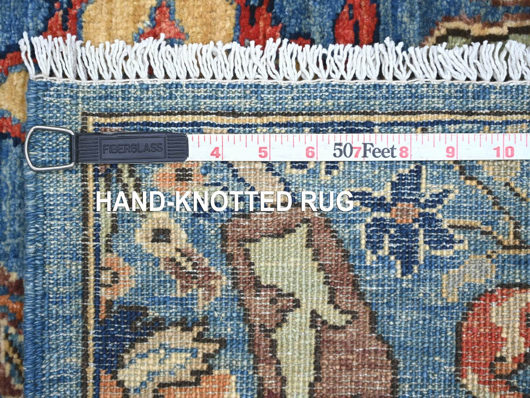 2'8" x 5'8" New Hand Knotted Blue Wool Runner Oriental Rug - MOA10221503