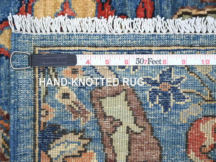 2'8" x 5'8" New Hand Knotted Blue Wool Runner Oriental Rug - MOA10221503