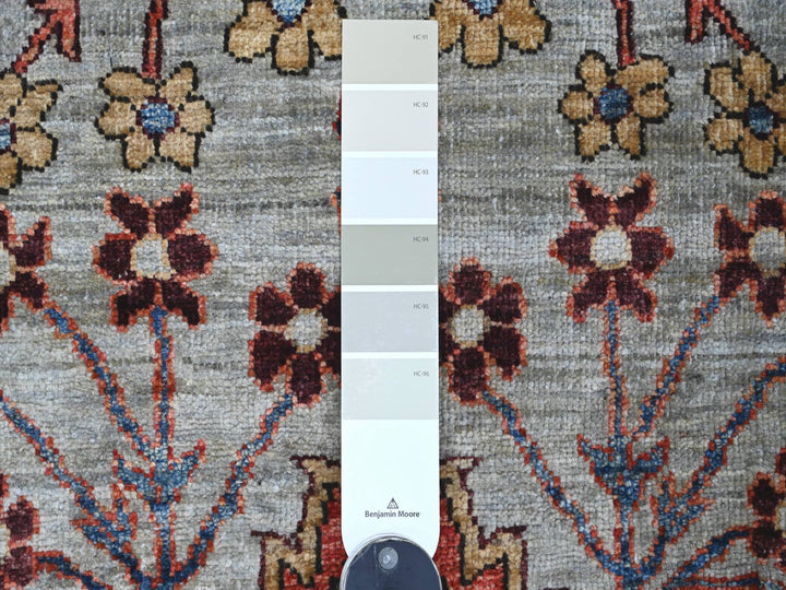 2'8" x 10'2" New Hand Knotted Grey Wool Runner Oriental Rug - MOA10221505
