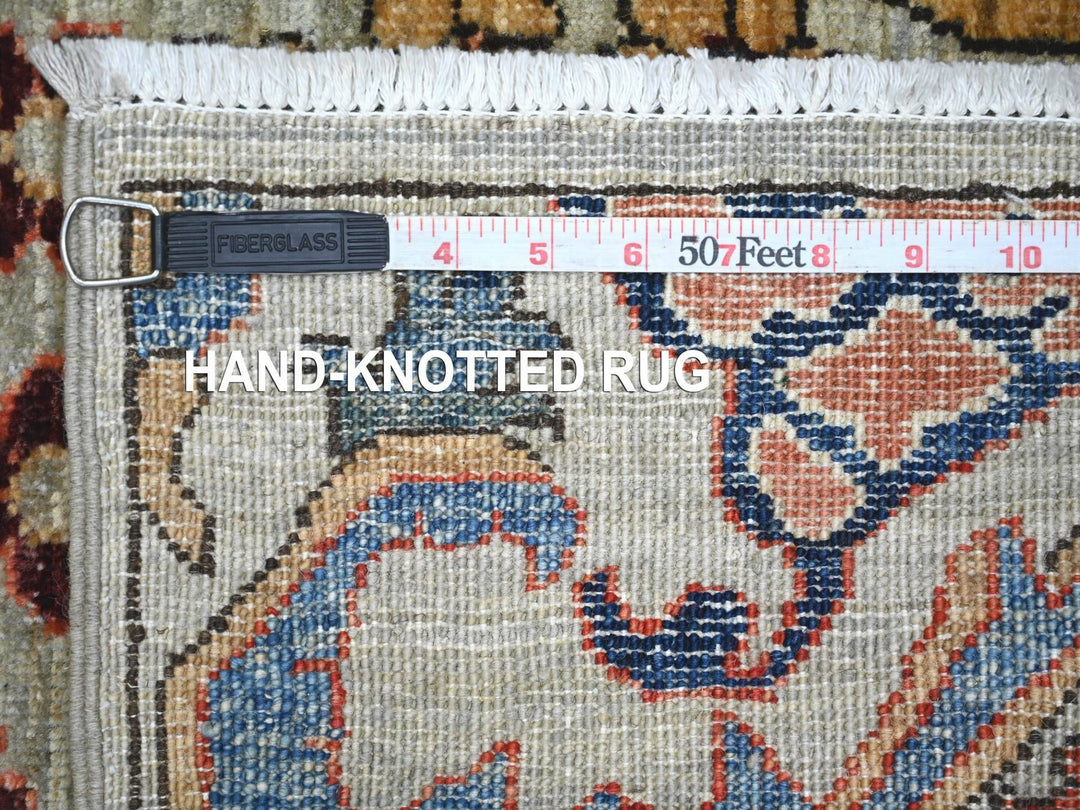 2'8" x 10'2" New Hand Knotted Grey Wool Runner Oriental Rug - MOA10221505