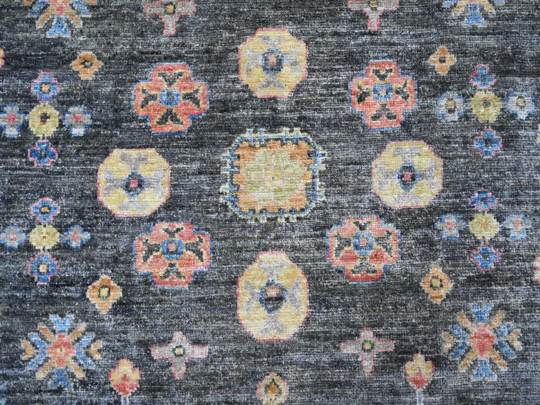 8'9" x 11'5" New Hand Knotted Grey Wool Rectangle Oriental Rug - MOA10221508