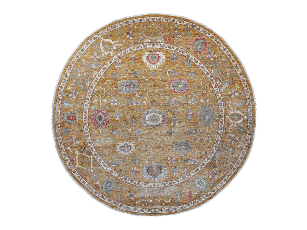 10'0" x 10'3" New Hand Knotted Brown Wool Round Oriental Rug - MOA10221509