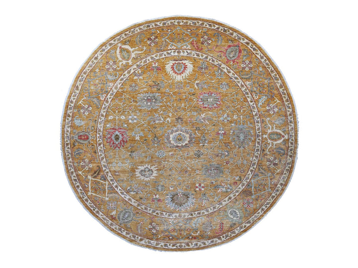 10'0" x 10'3" New Hand Knotted Brown Wool Round Oriental Rug - MOA10221509