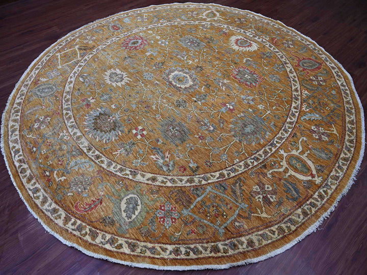 10'0" x 10'3" New Hand Knotted Brown Wool Round Oriental Rug - MOA10221509