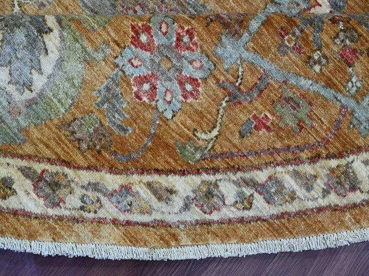 10'0" x 10'3" New Hand Knotted Brown Wool Round Oriental Rug - MOA10221509