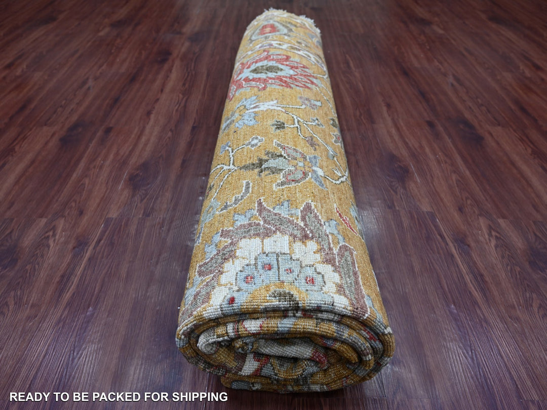 10'0" x 10'3" New Hand Knotted Brown Wool Round Oriental Rug - MOA10221509