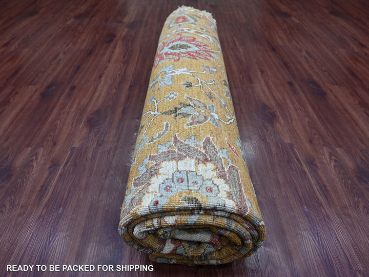 10'0" x 10'3" New Hand Knotted Brown Wool Round Oriental Rug - MOA10221509