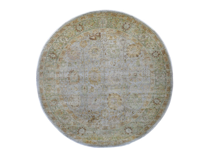 10'0" x 10'4" New Hand Knotted Grey Wool Round Oriental Rug - MOA10221510