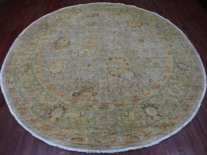 10'0" x 10'4" New Hand Knotted Grey Wool Round Oriental Rug - MOA10221510