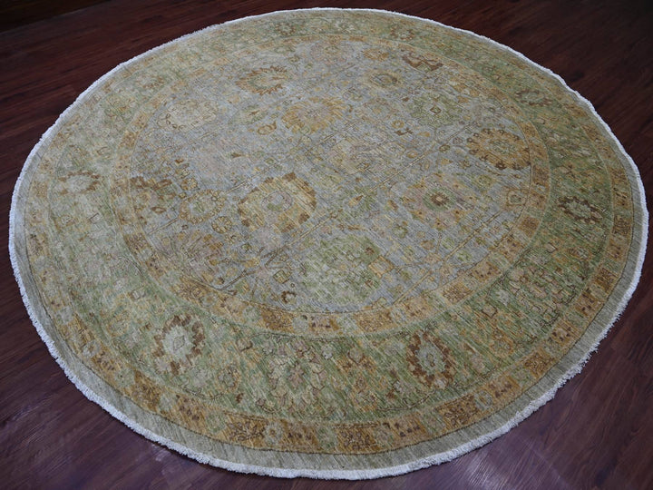 10'0" x 10'4" New Hand Knotted Grey Wool Round Oriental Rug - MOA10221510