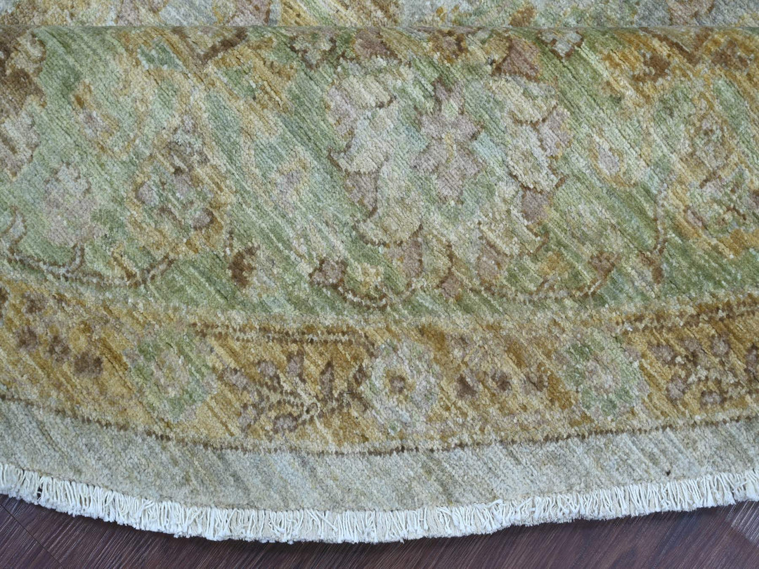 10'0" x 10'4" New Hand Knotted Grey Wool Round Oriental Rug - MOA10221510
