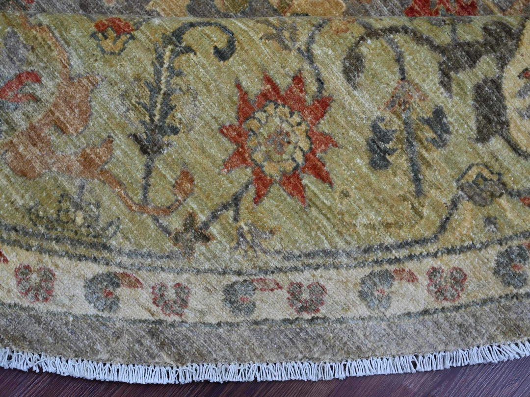 9'7" x 9'9" New Hand Knotted Grey Wool Round Oriental Rug - MOA10221511