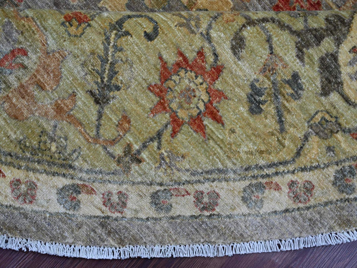 9'7" x 9'9" New Hand Knotted Grey Wool Round Oriental Rug - MOA10221511
