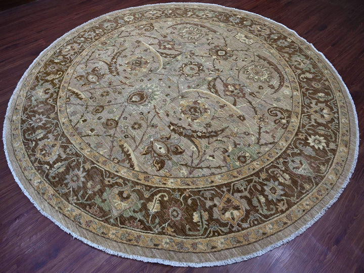 9'10" x 10'0" New Hand Knotted Grey Wool Round Oriental Rug - MOA10221512