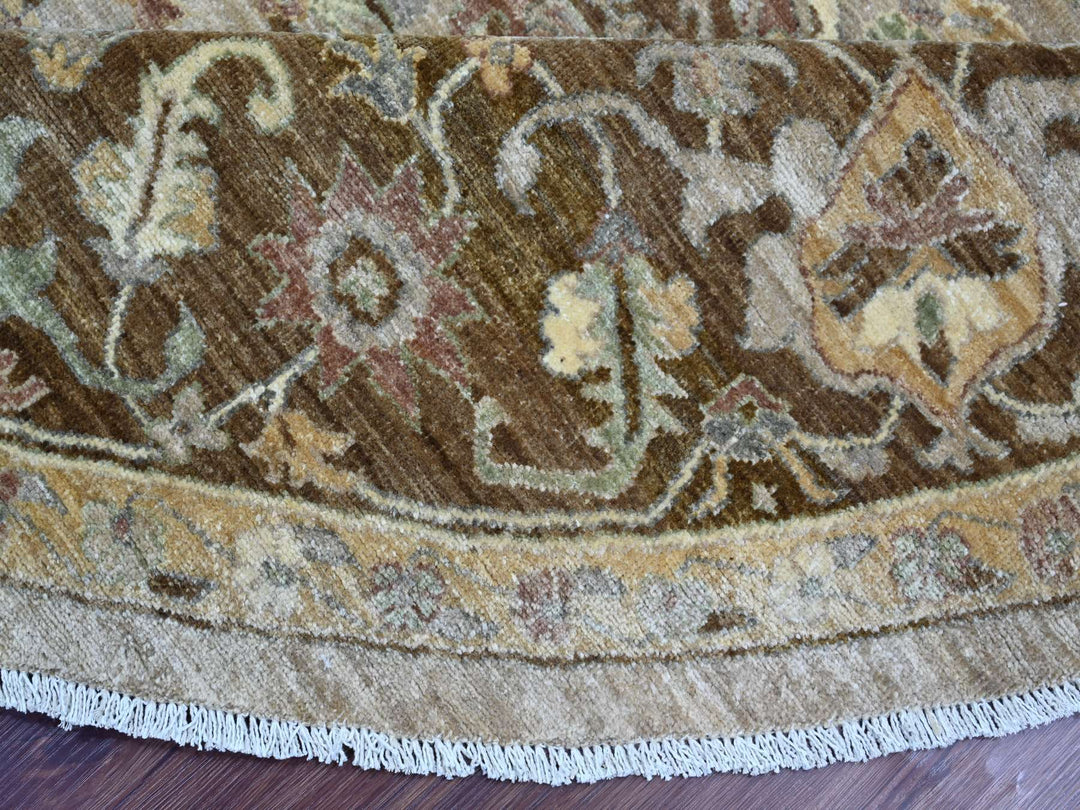 9'10" x 10'0" New Hand Knotted Grey Wool Round Oriental Rug - MOA10221512
