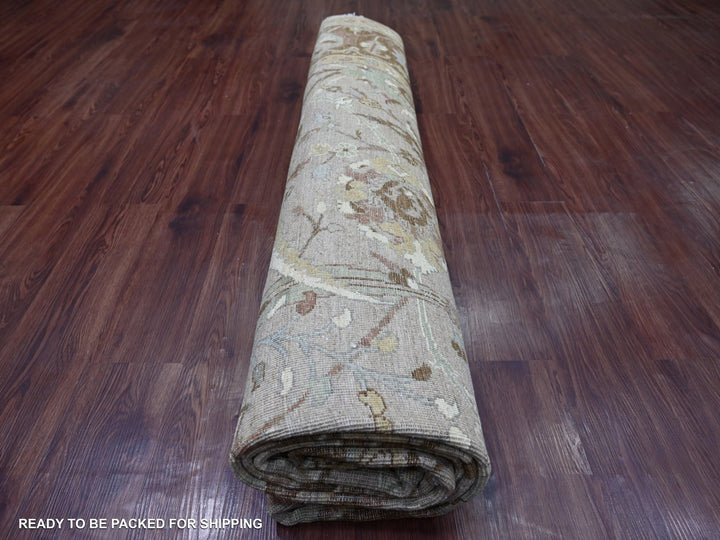 9'10" x 10'0" New Hand Knotted Grey Wool Round Oriental Rug - MOA10221512