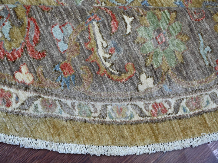 8'2" x 8'3" New Hand Knotted Green Wool Round Oriental Rug - MOA10221514