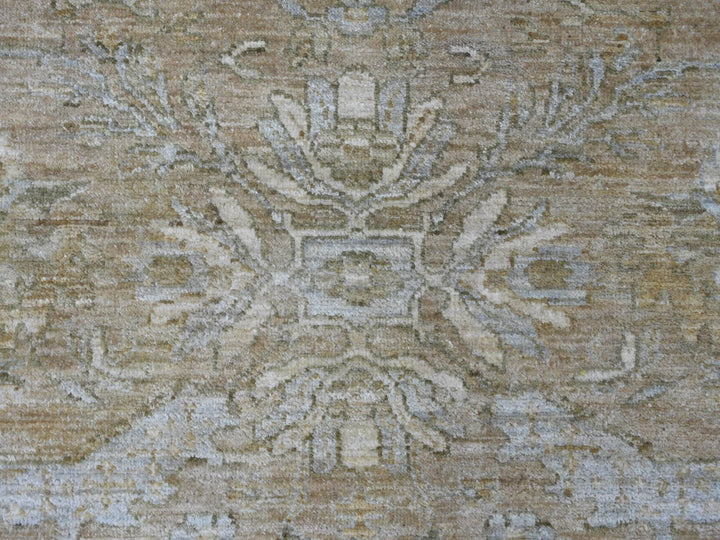 7'11" x 8'3" New Hand Knotted Brown Wool Round Oriental Rug - MOA10221515