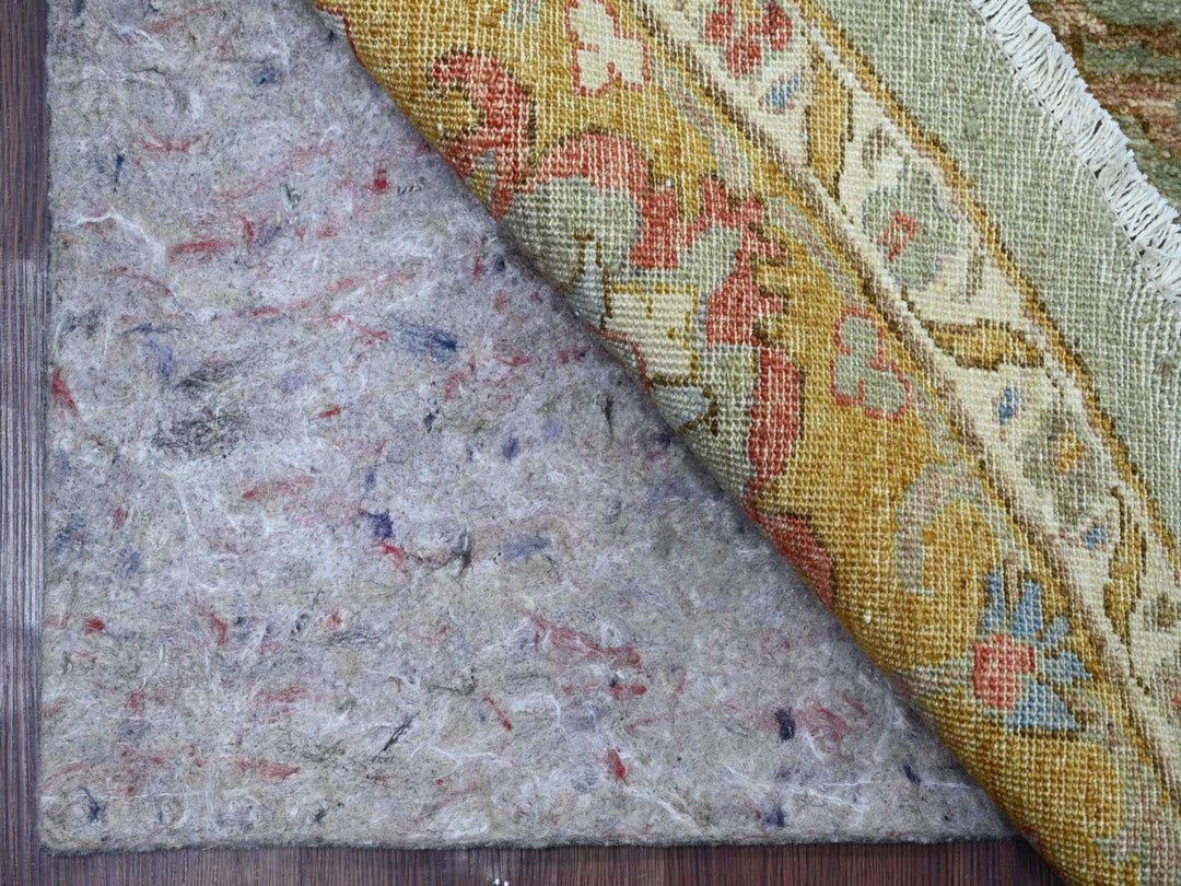 8'0" x 8'2" New Hand Knotted Green Wool Round Oriental Rug - MOA10221516