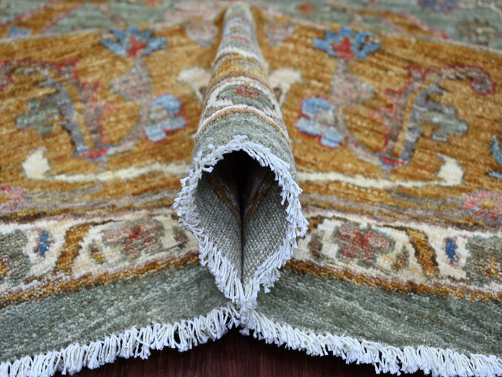 8'0" x 8'2" New Hand Knotted Green Wool Round Oriental Rug - MOA10221516