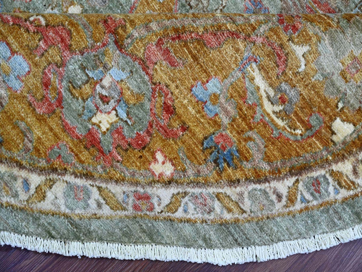 8'0" x 8'2" New Hand Knotted Green Wool Round Oriental Rug - MOA10221516